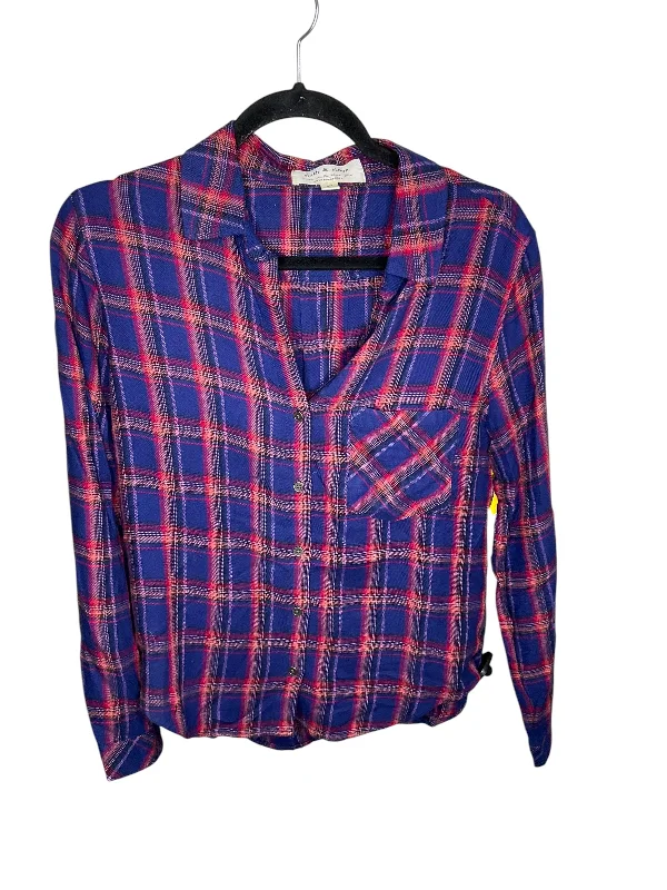 women's tops for those who love to shop for unique findsTop Long Sleeve By Anthropologie In Blue & Red, Size: S