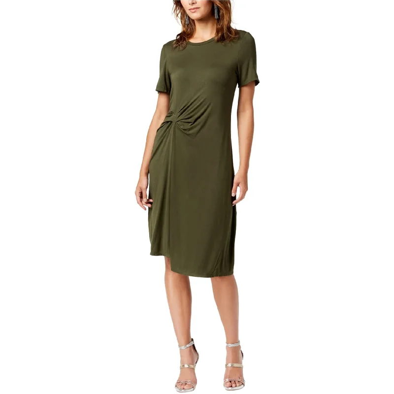 Plus-Size DressRachel Roy Womens Draped Front Asymmetrical Midi Dress