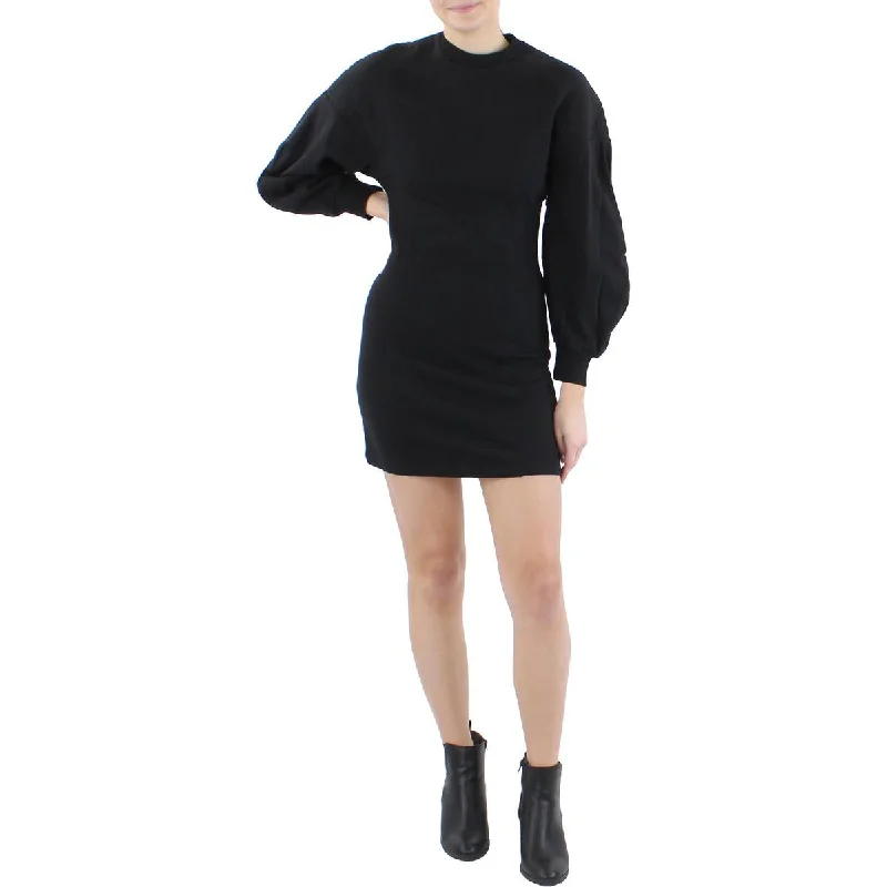 High-Low DressLINI Womens Extended Shoulder Mini Sweatshirt Dress