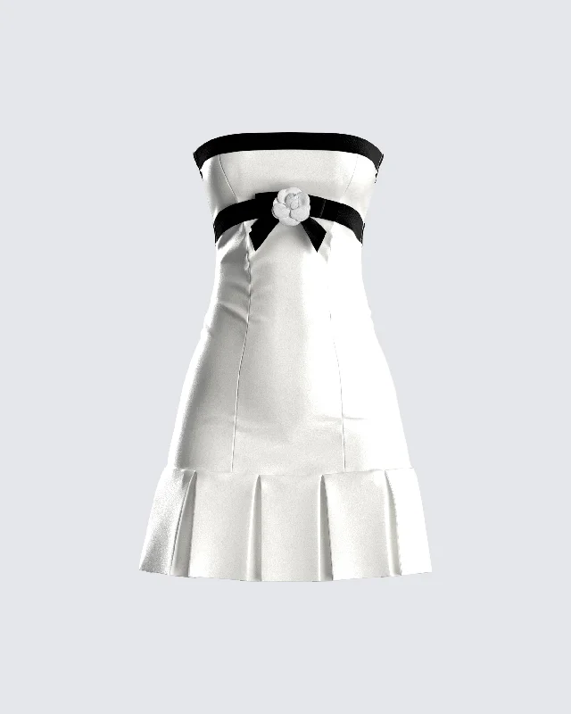 Vintage DressRoma White Strapless Mini Dress