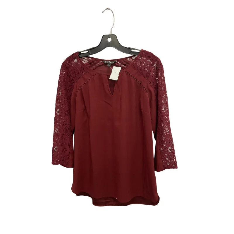 women's tops for those who want to add a touch of elegance and sophistication to their everyday wearTop Long Sleeve By Express In Red, Size: M