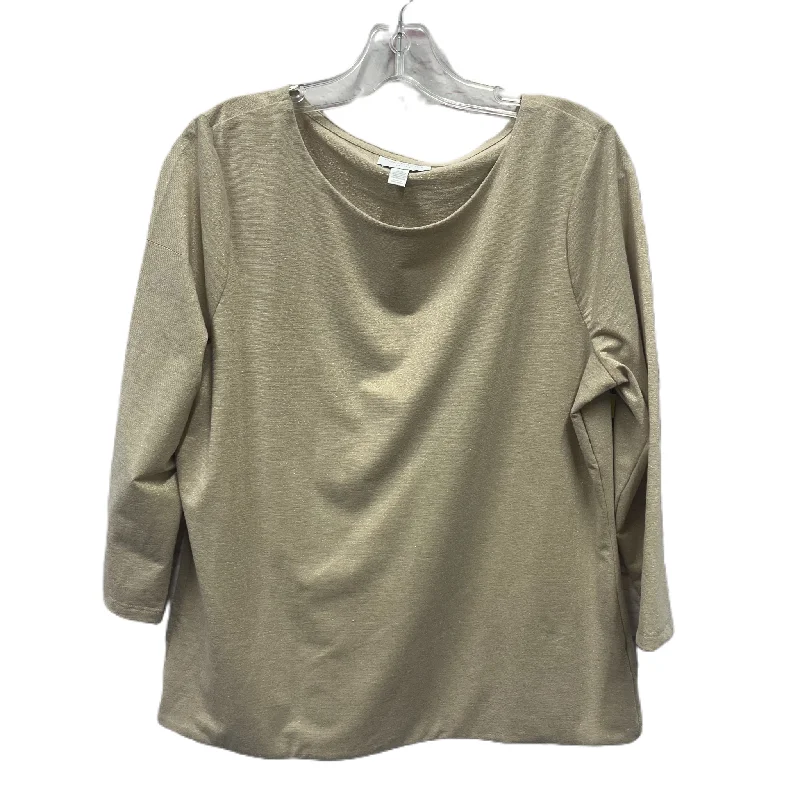 chic women's tops for everyday wearTop Long Sleeve By Charter Club In Tan, Size: Xlp