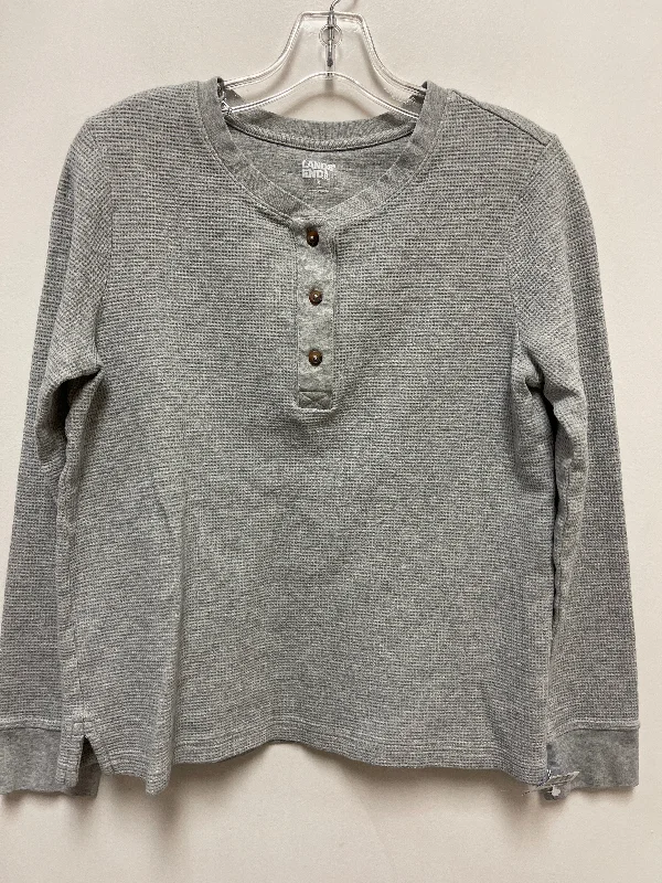 women's tops for those who want to add a pop of color to their outfitsTop Long Sleeve By Lands End In Grey, Size: S