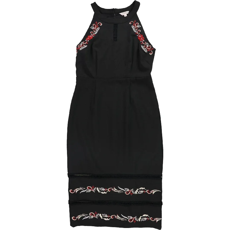 Nursing DressNanette Lepore Womens Embroidered Midi Dress, Black, 8