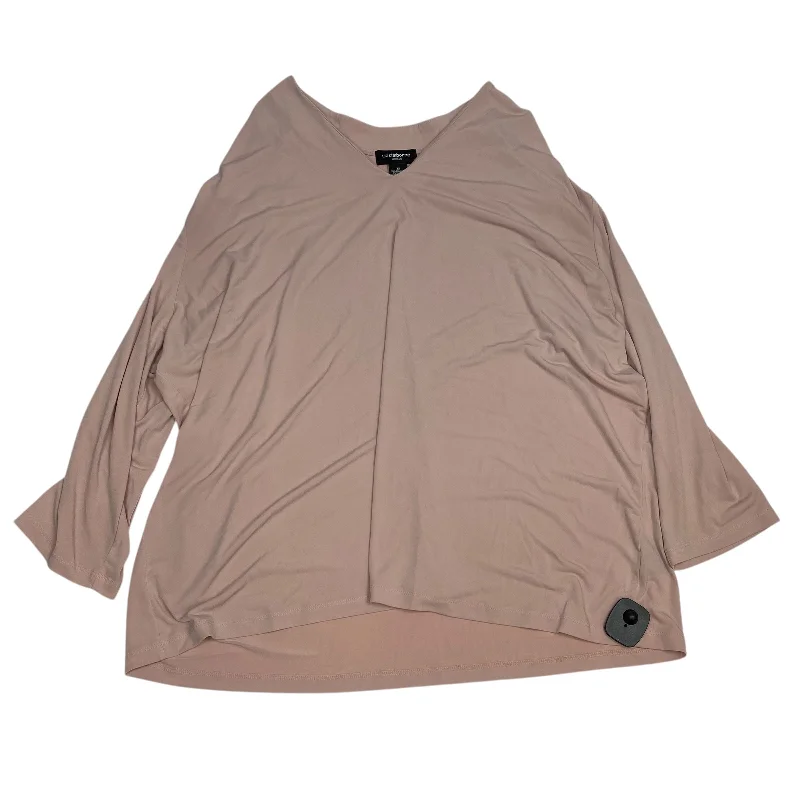 women's tops for those who want to add a touch of sophistication to their casual attireTop Long Sleeve Basic By Liz Claiborne In Pink, Size: 3x