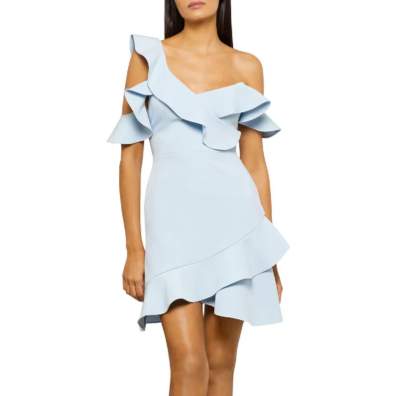 women's retro dressesBCBG Max Azria Malik Women's Asymmetrical Ruffled Off The Shoulder Mini Dress