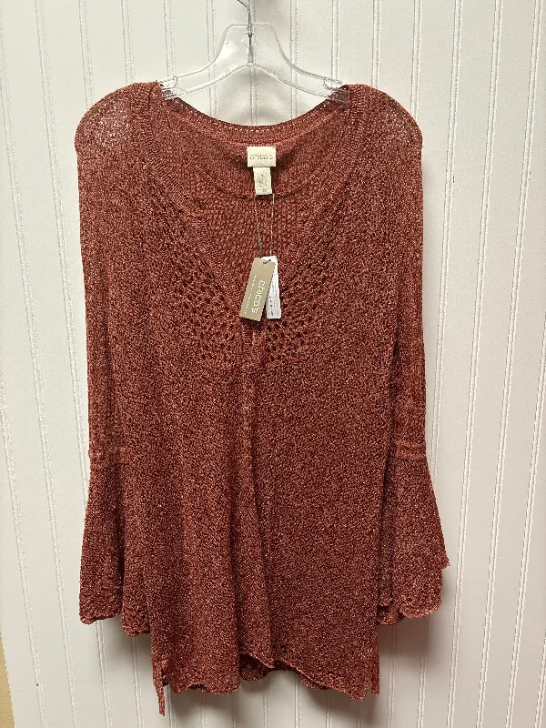 women's tops for vintage fashion enthusiastsTop Long Sleeve By Chicos In Rose Gold