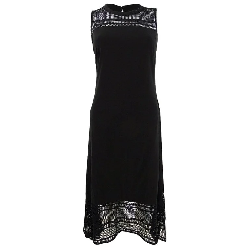 women's petite dressesAmerican Living Women's Mesh Jersey Midi Dress (4, Black)