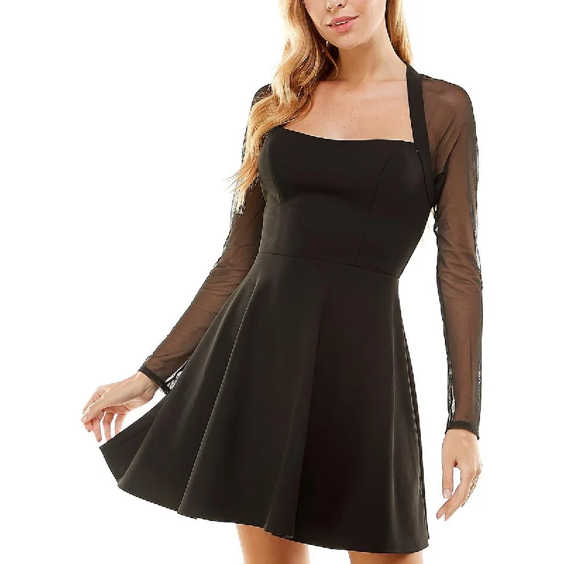 Lace DressCity Studio Womens Juniors Panel Mini Cocktail and Party Dress