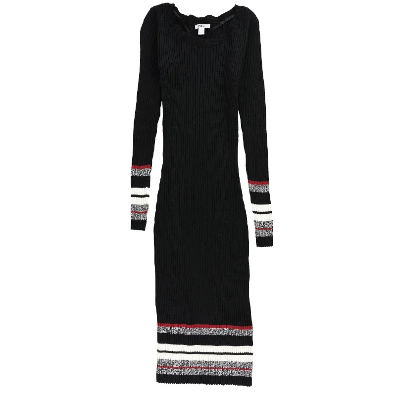 Striped DressBar Iii Womens Ribbed-Knit Midi Sweater Dress