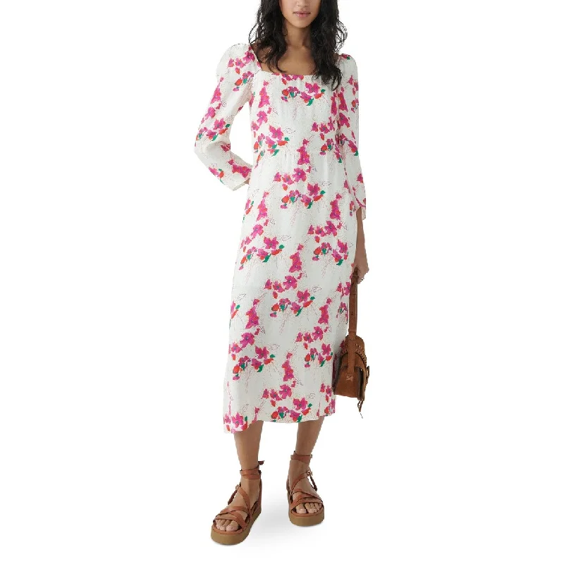 Vintage Dressba&sh Women's Elonor Ivory Pink Floral Midi Dress