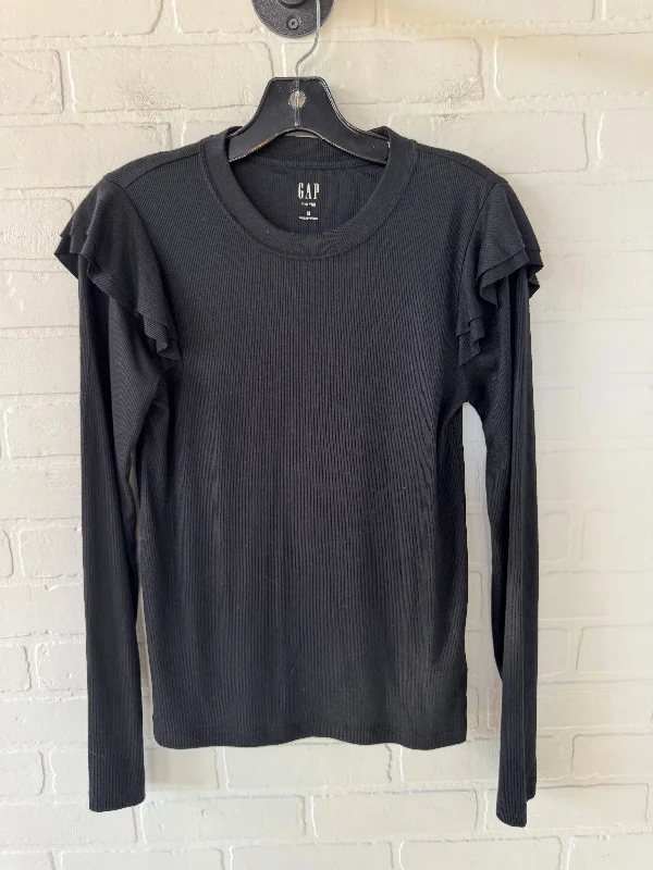 women's tops for those who want to add a bit of flair and personality to their looksTop Long Sleeve Basic By Gap In Black, Size: M