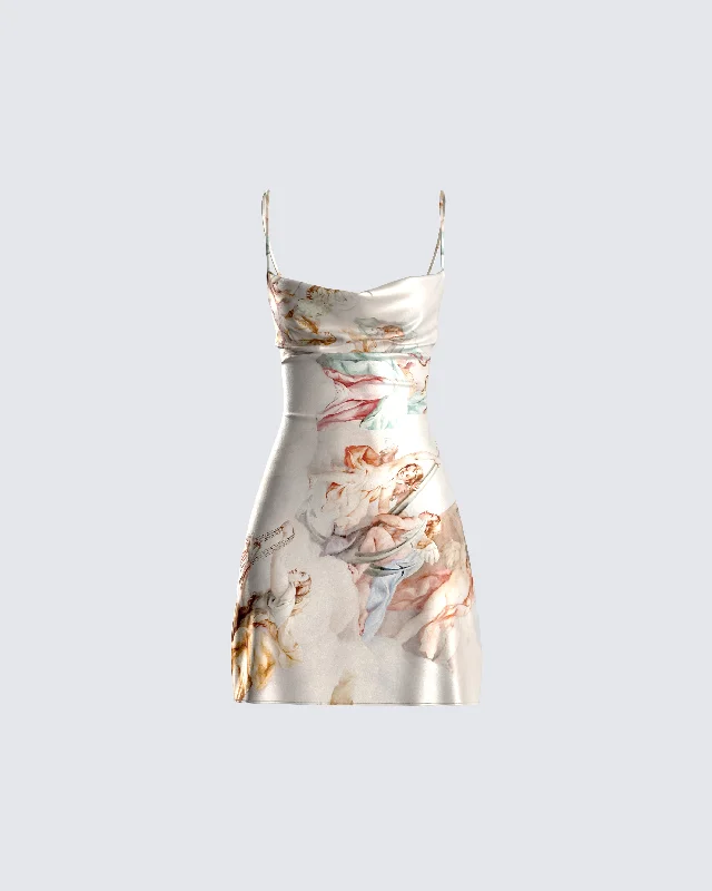 High-Low DressMelody Renaissance Print Mini Dress