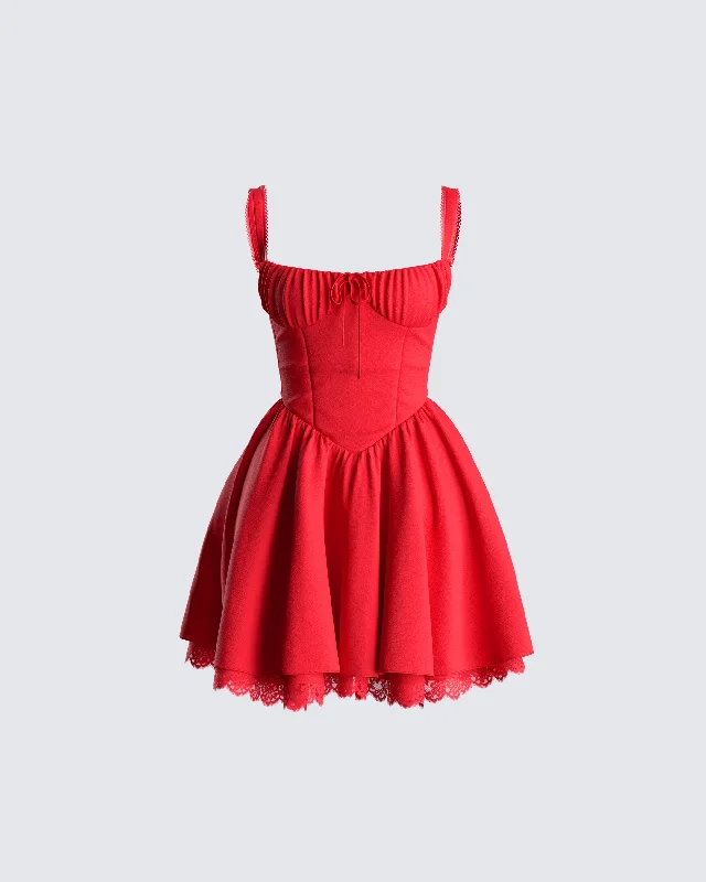 Velveteen DressBrit Red Poplin Mini Dress