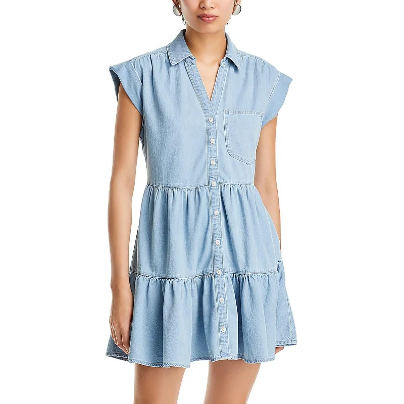 women's everyday dressesVeronica Beard Womens Trisha Dress Collared Mini Shift Dress