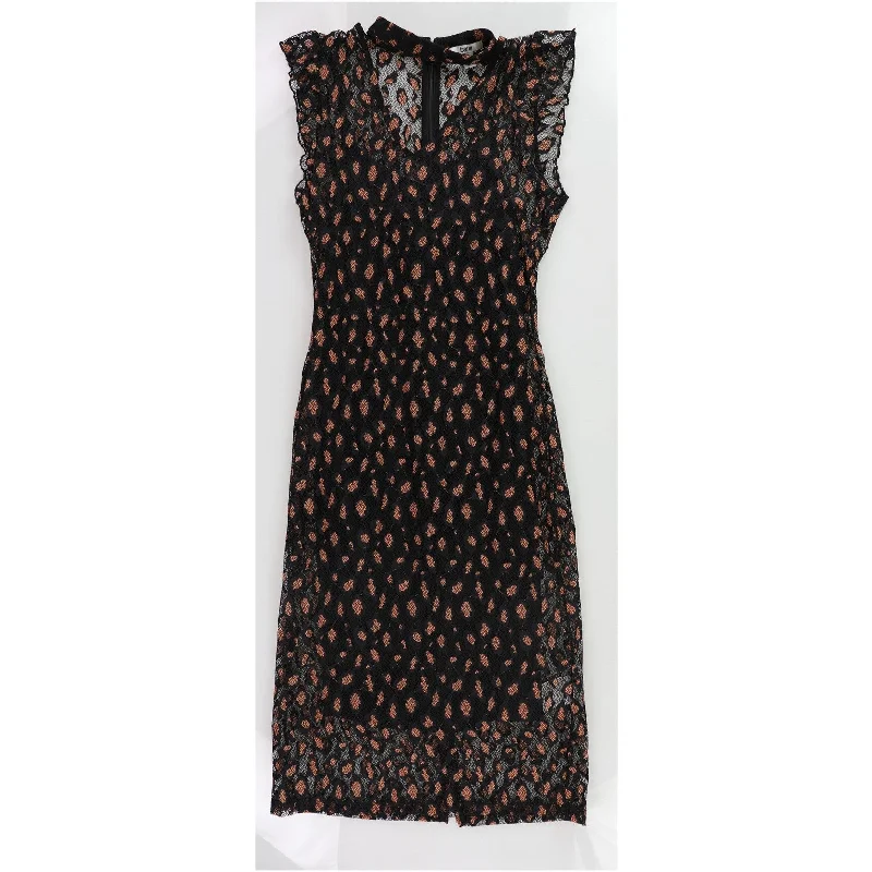 women's lace dressesBar Iii Womens Cheetah Lace Midi Dress