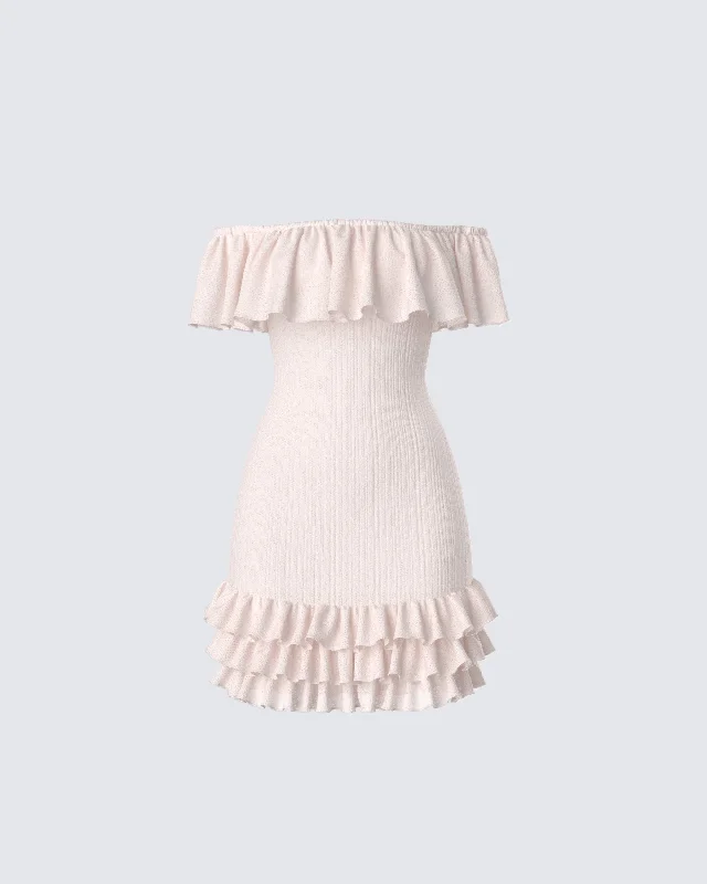 women's handmade dressesWinsley Peach Ruffle Knit Mini Dress