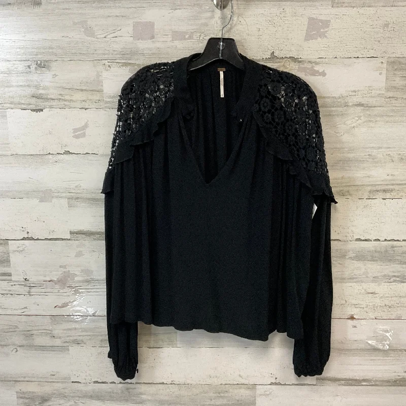 women's tops for layeringTop Long Sleeve By Free People In Black, Size: M