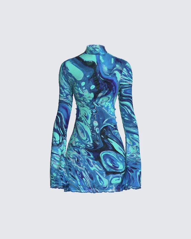 women's bodycon dressesDakota Turquoise Print Mini Dress