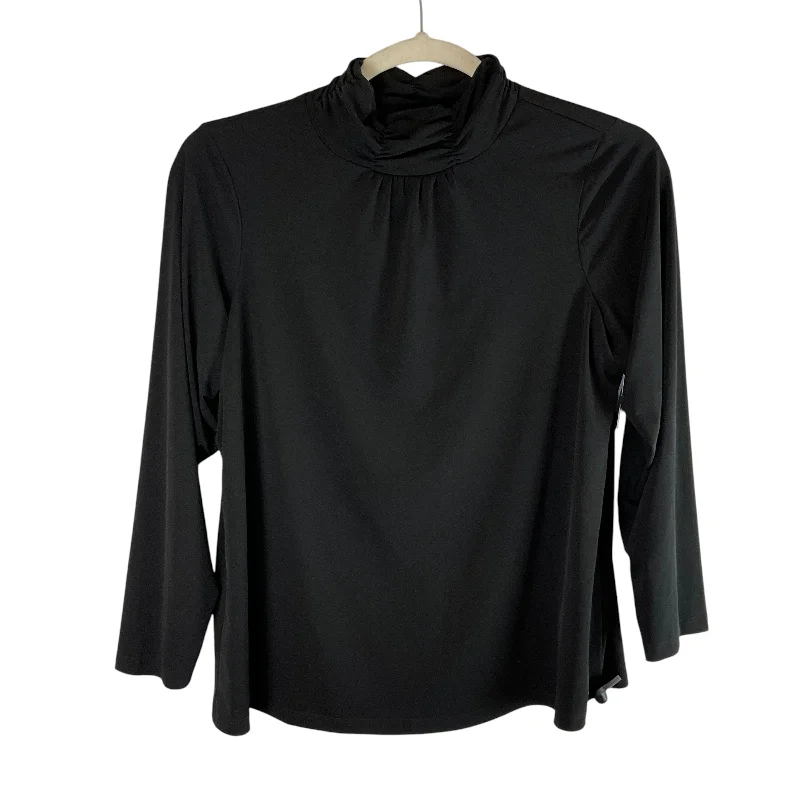 women's tops for fashion-forward individualsTop Long Sleeve Basic By Susan Graver In Black, Size: 1x