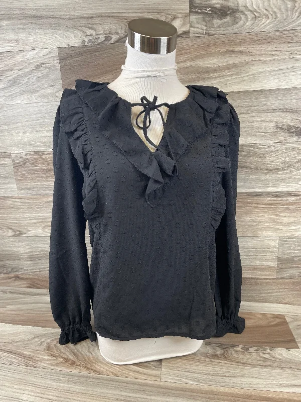 cropped women's topsTop Long Sleeve By Loft In Black, Size: S