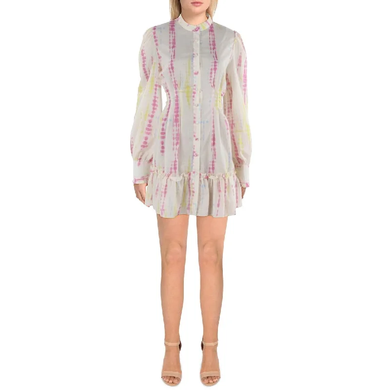 Asymmetric DressBeulah Womens Ruffled Mini Shirtdress