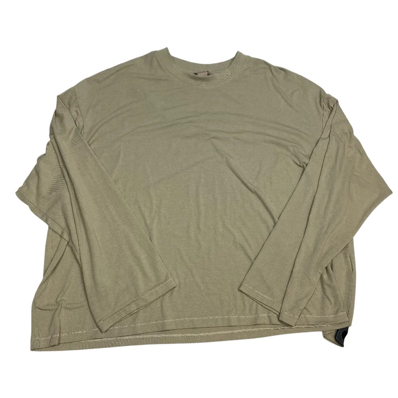 women's tops for those who love bold and vibrant colorsTop Long Sleeve Basic By H&m In Tan, Size: Xl