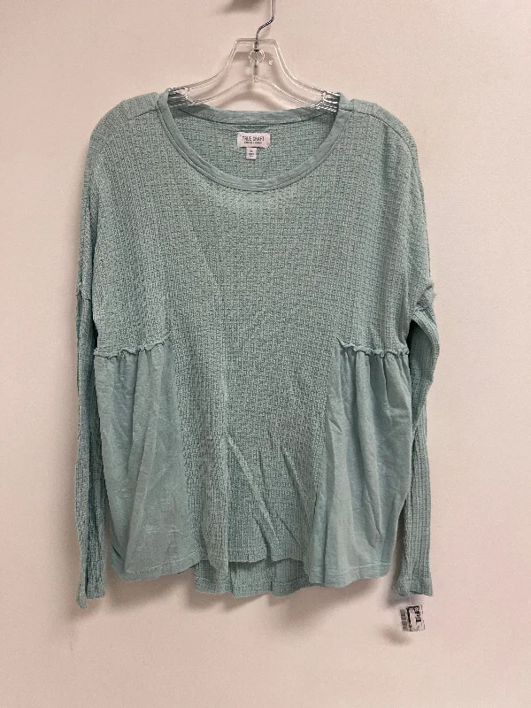 women's tops with cold-shoulder cuts and lace detailingTop Long Sleeve By True Craft In Blue, Size: Xs