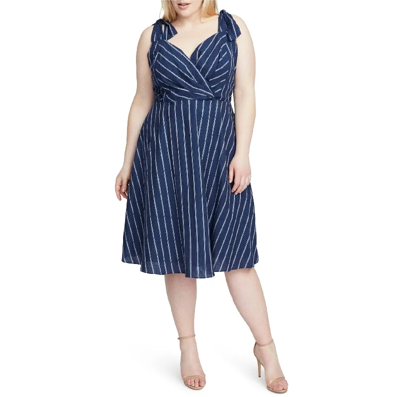 Floor-Length DressRachel Roy Womens Kate Stripe Midi Dress, Blue, 16W