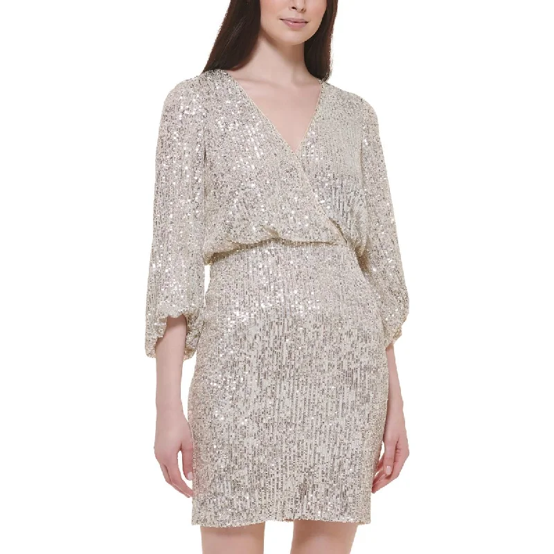 Pearl DressEliza J Womens Petites Blouson Mini Cocktail And Party Dress