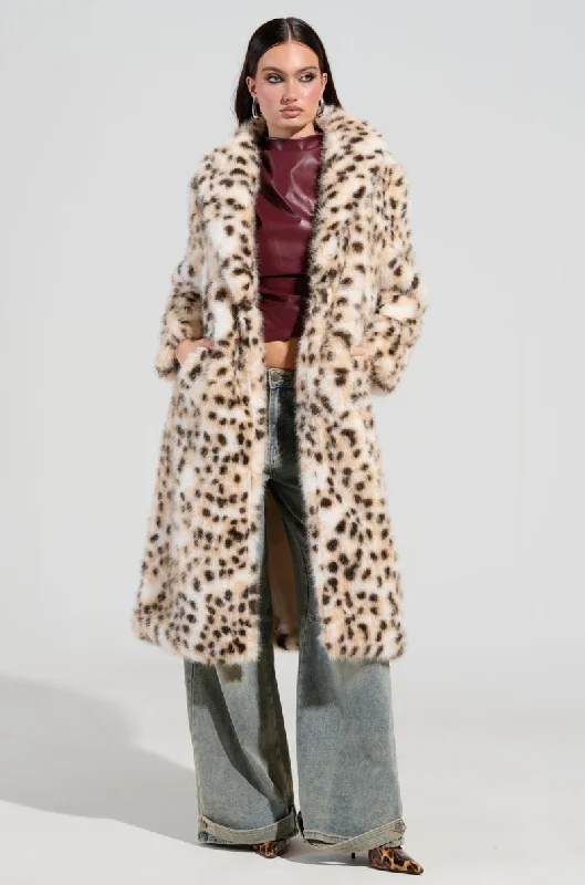 chic women's coats for winterONE OF ONE FAUX FUR TRENCH