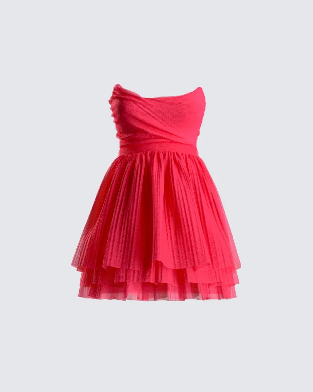 Petite DressNelly Hot Pink Tulle Mini Dress