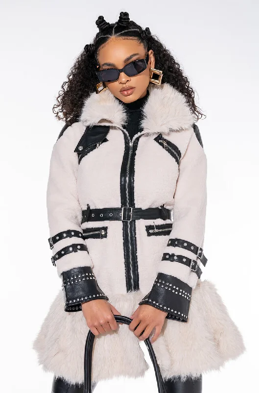 women's coats with removable fur liningsTHE MET FAUX FUR COAT