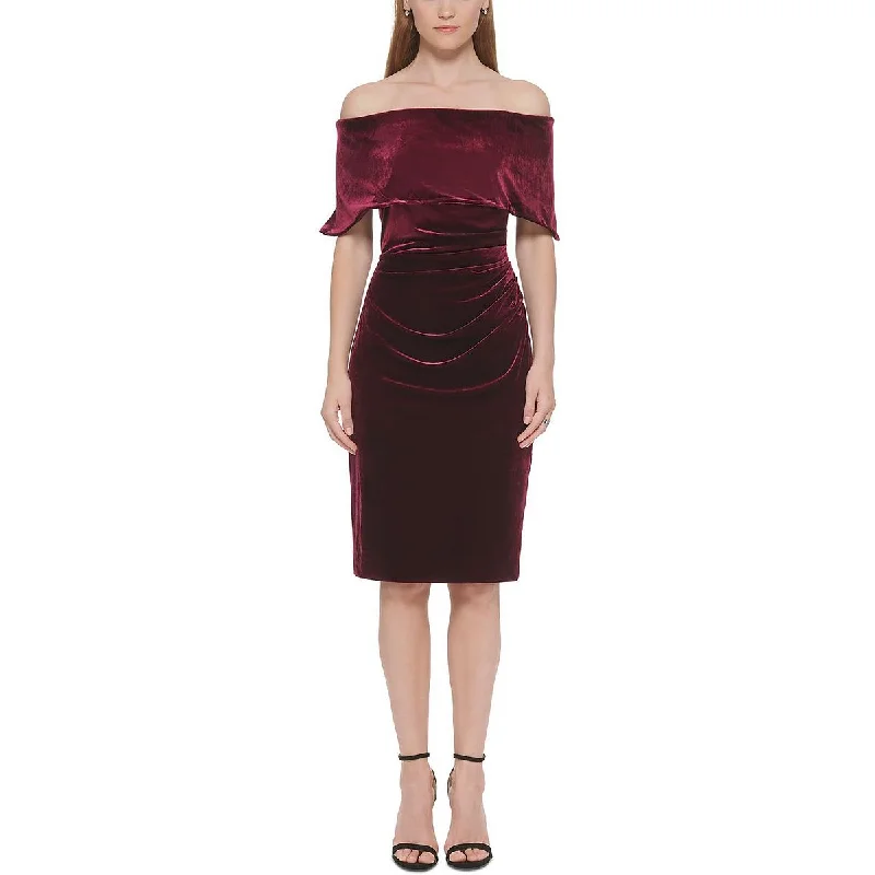 Petite DressVince Camuto Womens Velvet Mini Cocktail and Party Dress