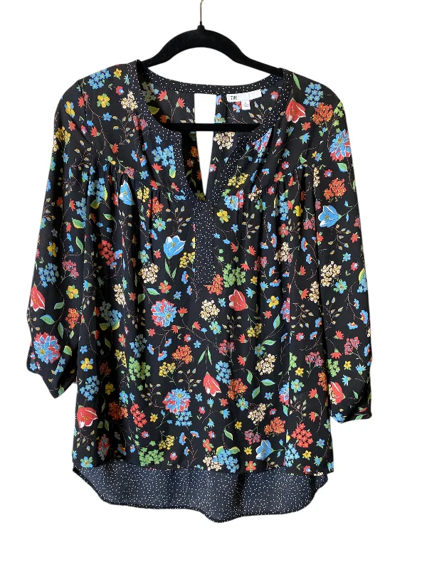 women's tops for those who want to wear versatile pieces that can be dressed up or downTop Long Sleeve By Dr2 In Floral Print, Size: S