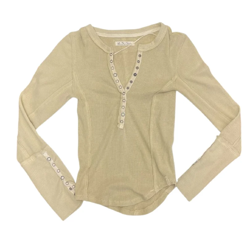 women's tops for evening soireesTop Long Sleeve Basic By We The Free In Tan, Size: M