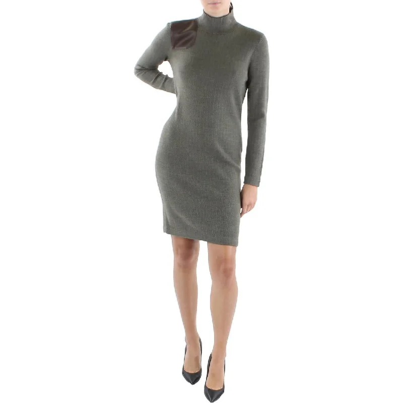 women's business casual dressesLauren Ralph Lauren Womens Wool Mini Mockneck Sweaterdress