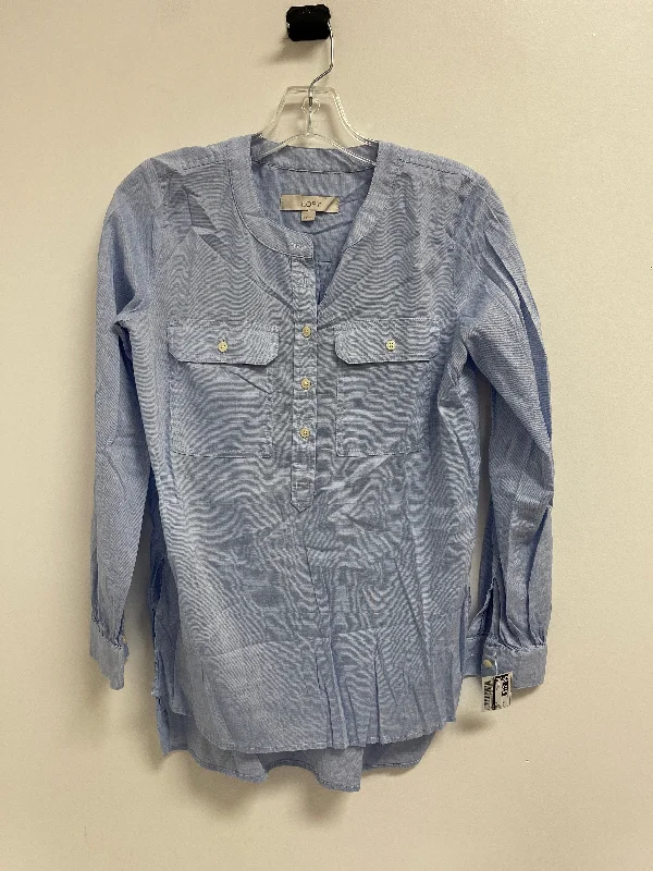 women's tops for those who seek both style and comfortTop Long Sleeve By Loft In Blue, Size: Xs