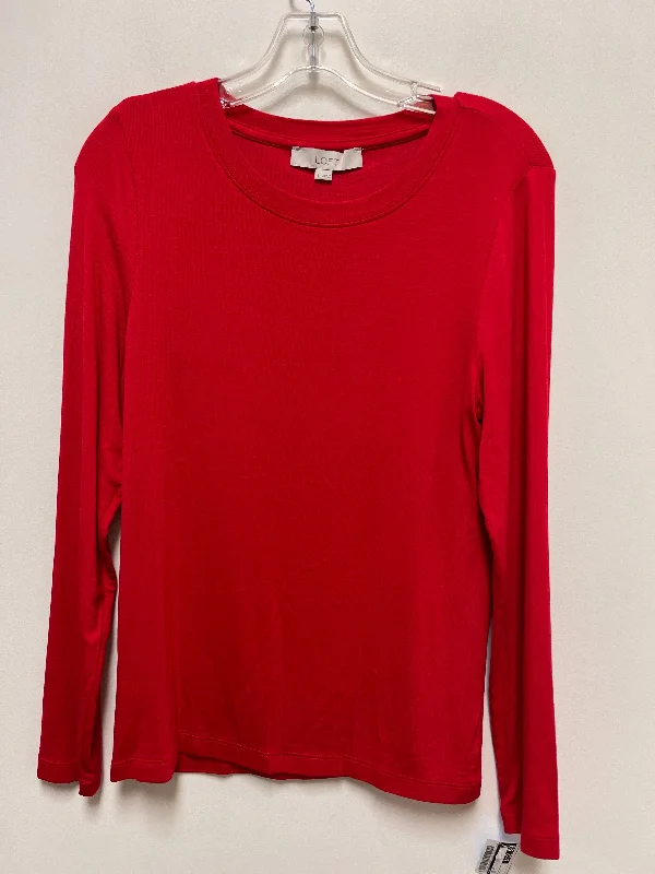 chic women's tops for everyday wearTop Long Sleeve By Loft In Red, Size: L