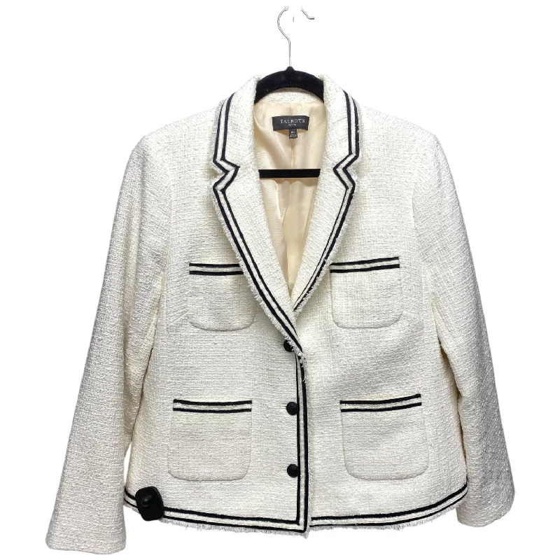 luxury women's coatsBlazer By Talbots In Black & Cream, Size: 16