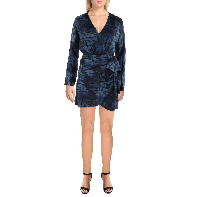 women's bell-sleeved dressesTart Womens Isono Printed Mini Wrap Dress