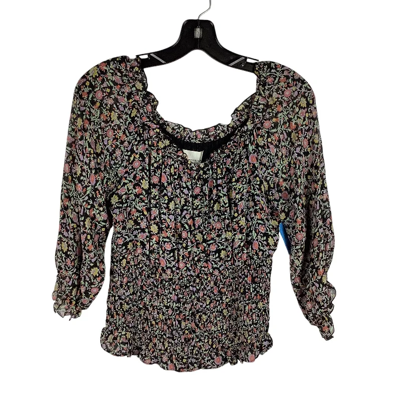 women's stylish topsTop Long Sleeve By Anthropologie In Floral Print, Size: M