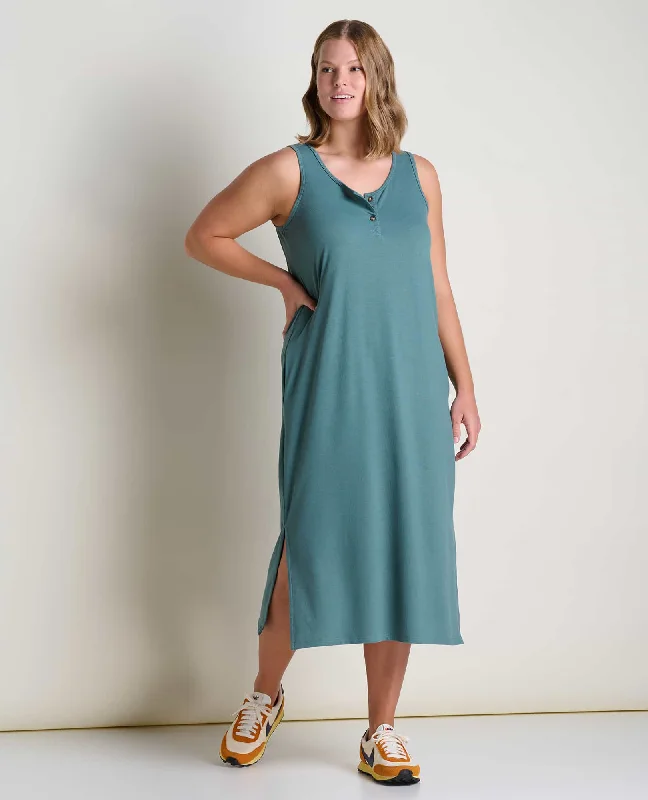 women's fashionable dressesPiru Henley Midi Tank Dress