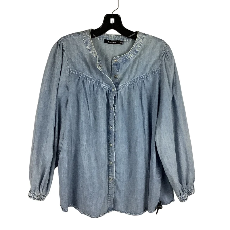 women's tops for those who want to create outfits that are both trendy and timelessTop Long Sleeve By Doe & Rae In Blue Denim, Size: M