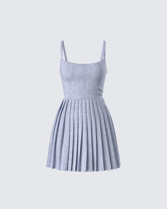 Fit-And-Flare DressEudora Grey Pleated Mini Dress