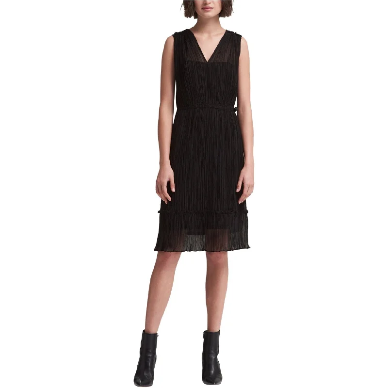 Pearl DressDKNY Womens Pleated Midi Dress, Black, 10