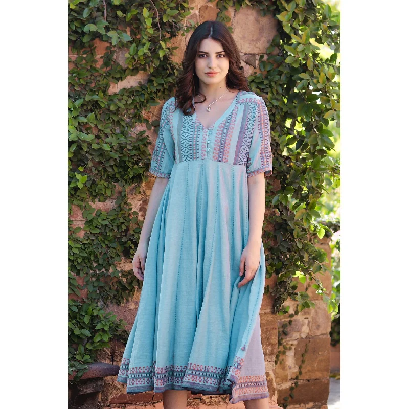 women's party dressesNovica Handmade Jaipur Heritage Cotton Midi Dress