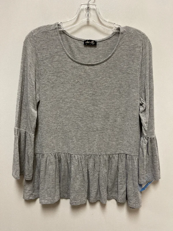 women's tops made from cottonTop Long Sleeve By Clothes Mentor In Grey, Size: S