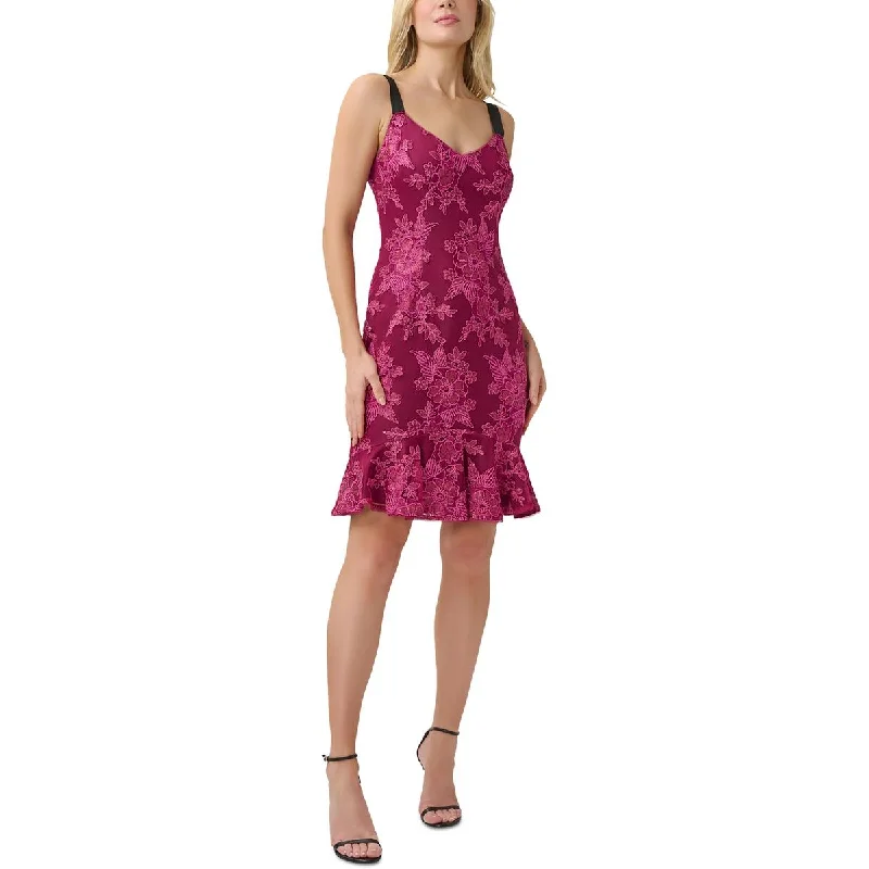 women's midi dressesAdrianna Papell Womens Sequined Mini Cocktail and Party Dress