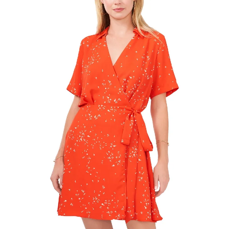 Peplum Hem DressVince Camuto Womens Faux Wrap Mini Shirtdress